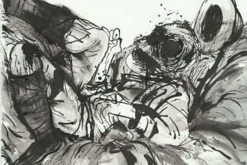 illustration of dead soldier