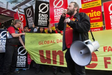 Joe Carolan speaking at a union rally
