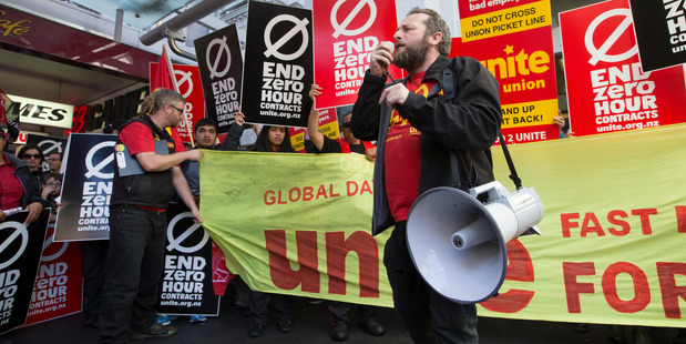 Joe Carolan speaking at a union rally
